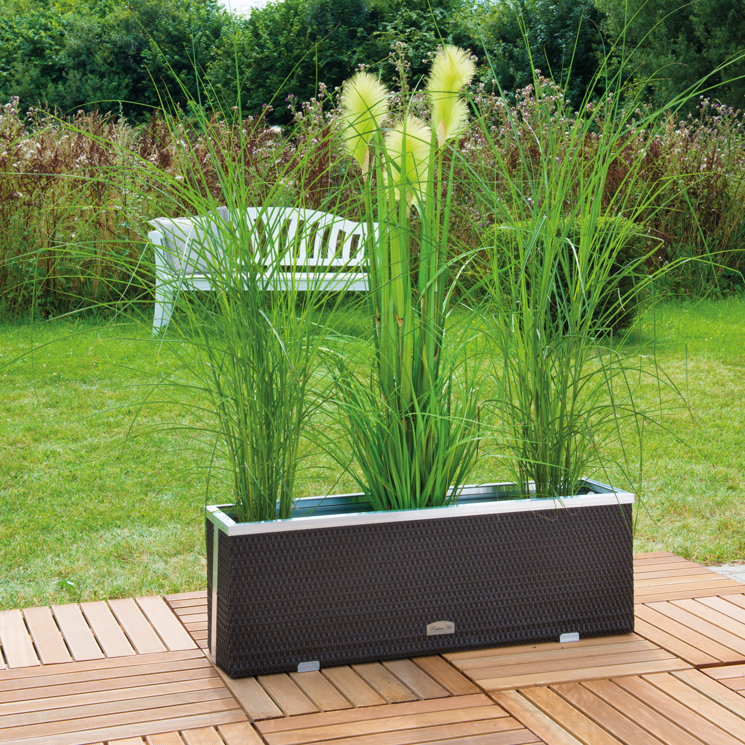RattanPflanzgefäß rechteckig Braun online kaufen 🍀